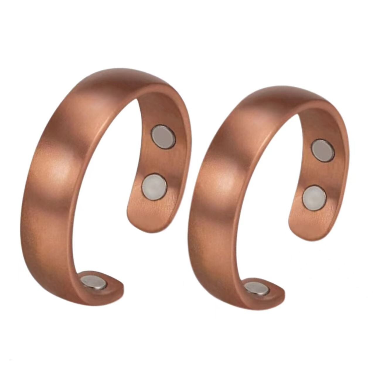 2 Pack Copper Magnetic Ring Men Women Arthritis Adjustable Ring