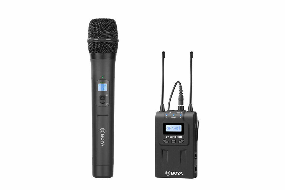 BOYA BY-WM8 Pro Handheld UHF Dual-Channel Wireless Lavalier Microphone System