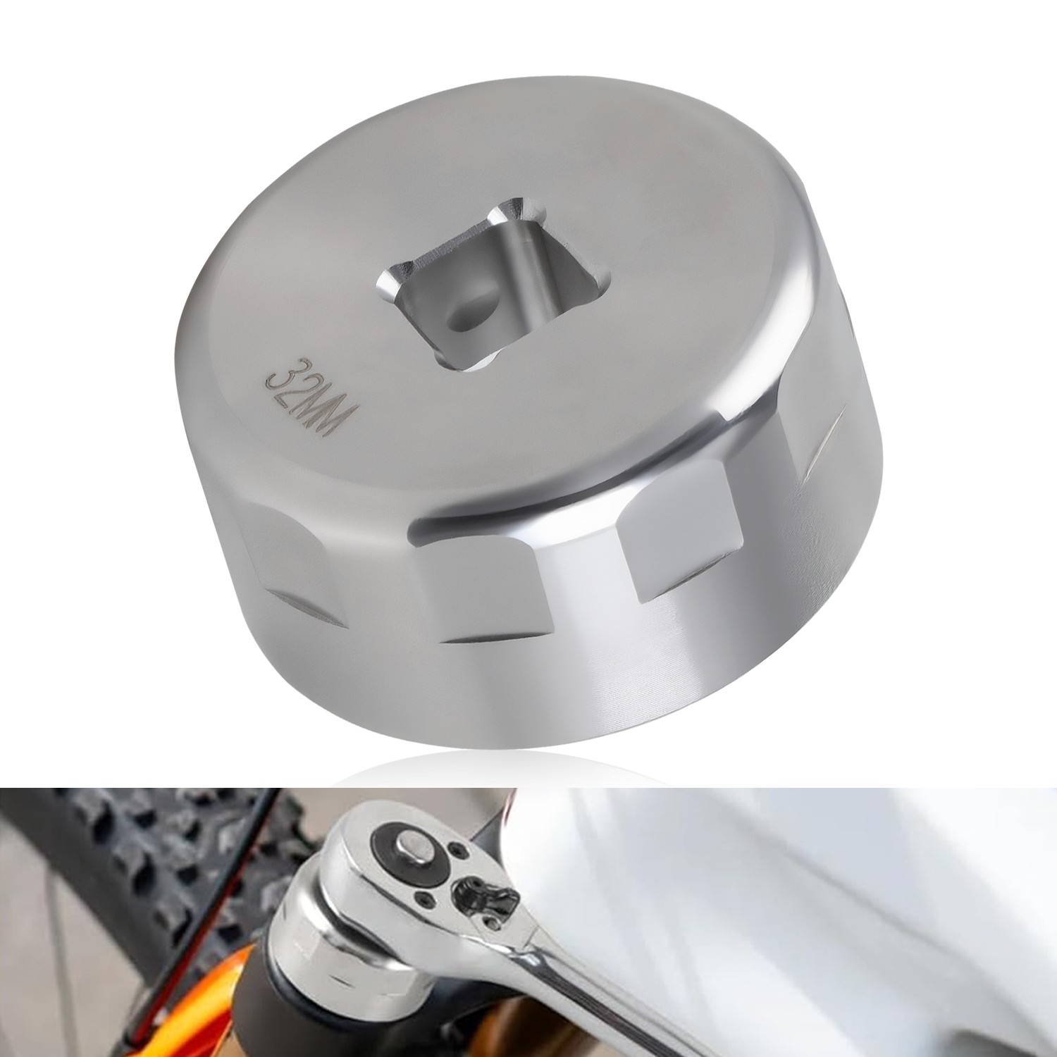 32mm Bike Fork Topcap Ratchet Socket 3/8" for 36/38/40 Series Mountain Bike