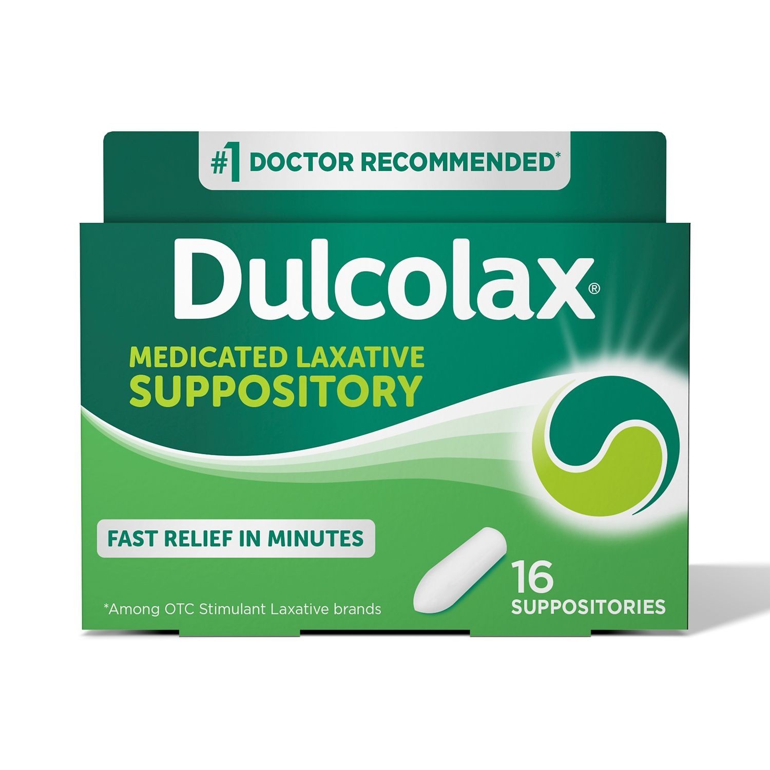 Dulcolax Medicated Laxative Comfort Shaped Suppositories, (2 boxes) 16 CT ea