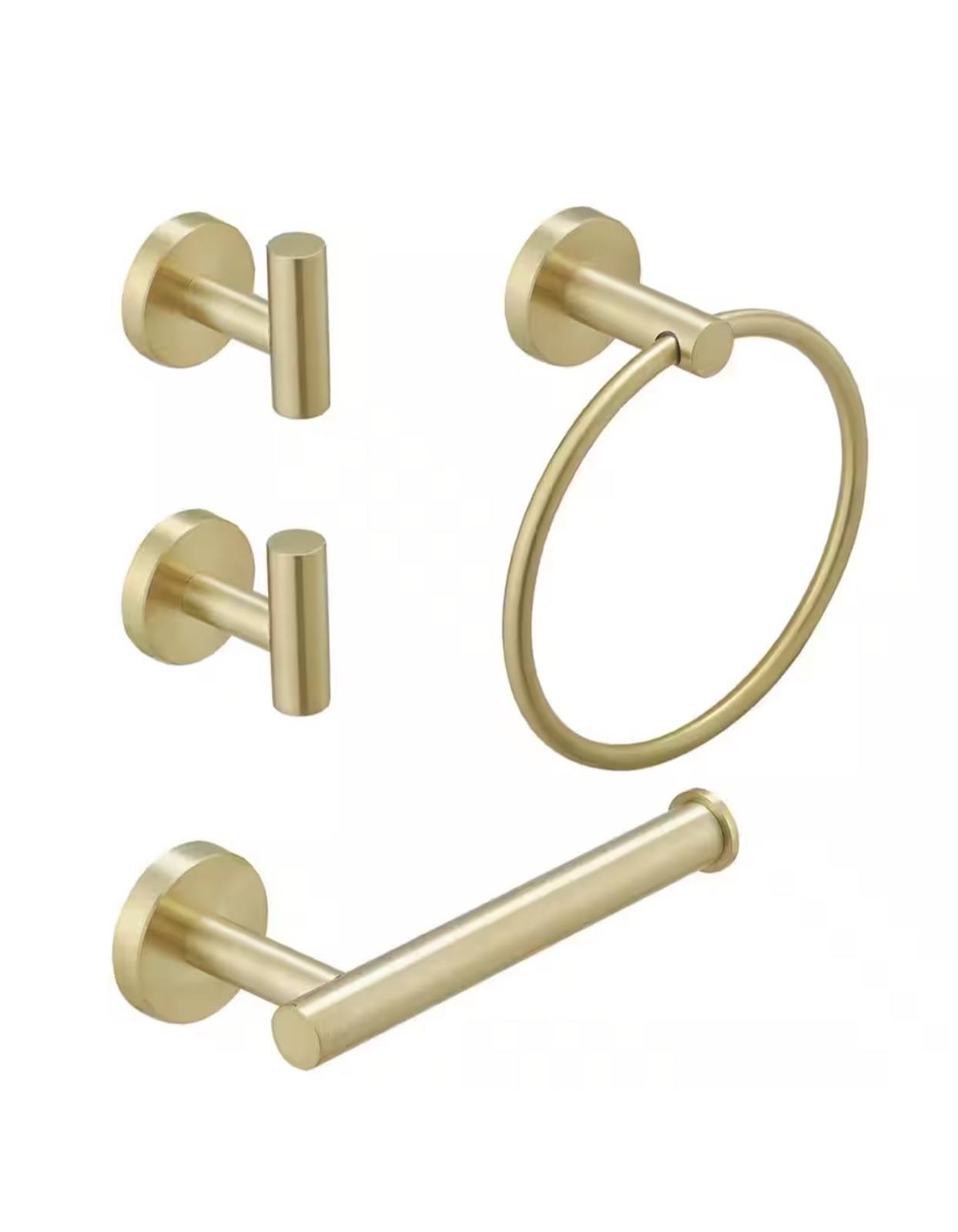 4-Piece Modern  Bath Hardware Set Brushed Gold A-91062-BG-R