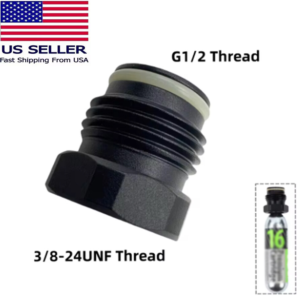Threaded Cylinder (3/8-24UNF Thread) to Paintball Tank Thread (G1/2-14) Convert