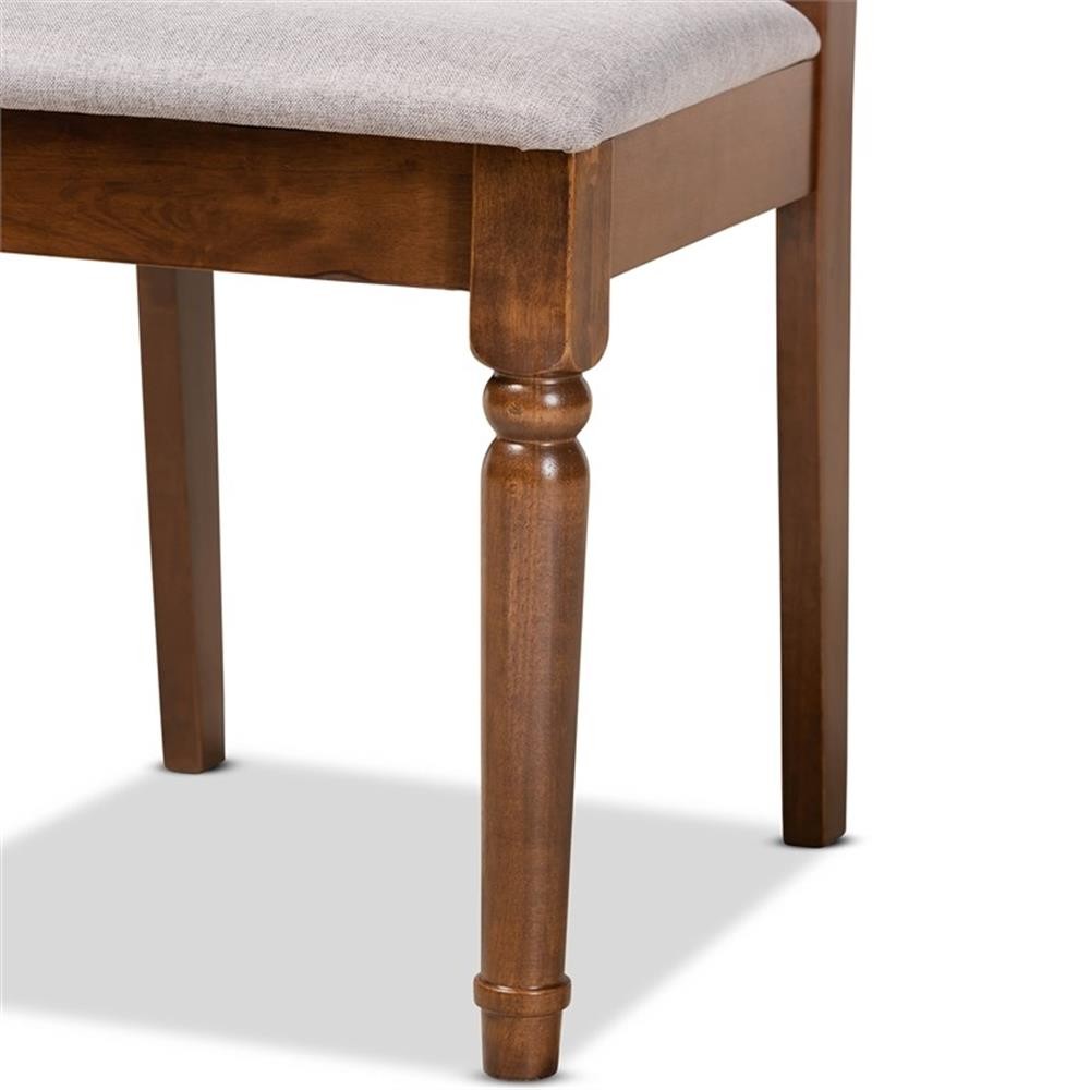 Baxton Studio Cherese Grey Walnut Brown Finished Wood 2-Piece Dining Chair Set