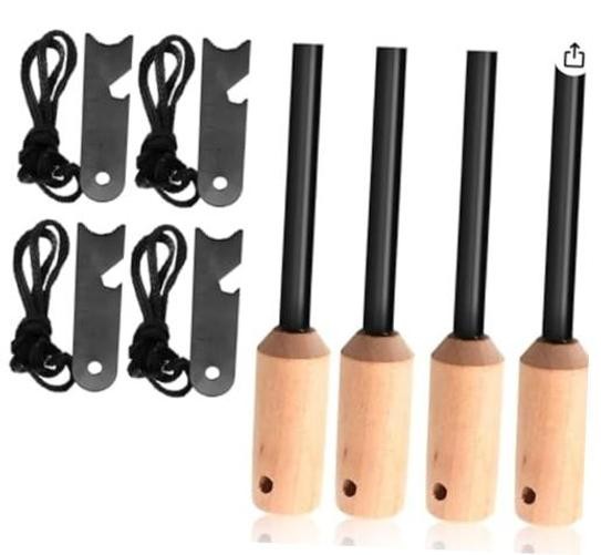 4 Pack 5/16 Ferro Rod Fire Starter with Multi Tool Striker Flint and Steel