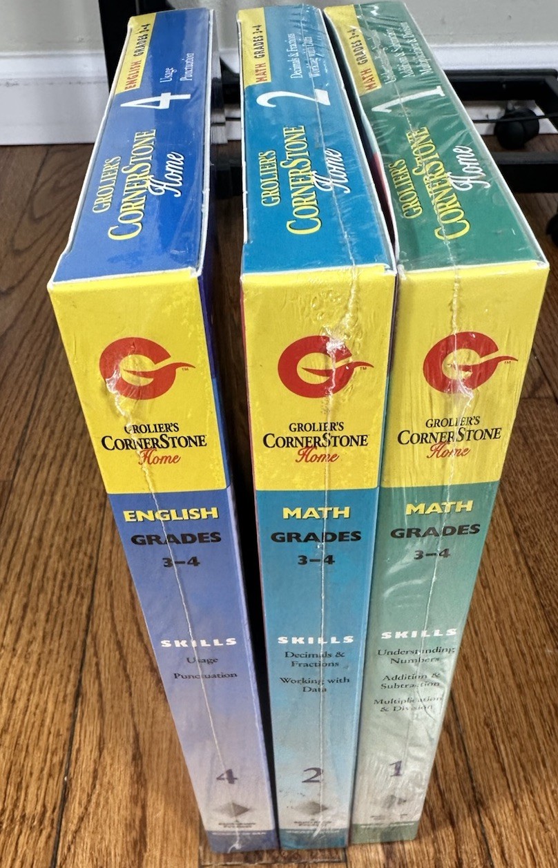Grolier's Cornerstone CD-ROM Win Mac Grades 3-4 New Lot Homeschool English Math