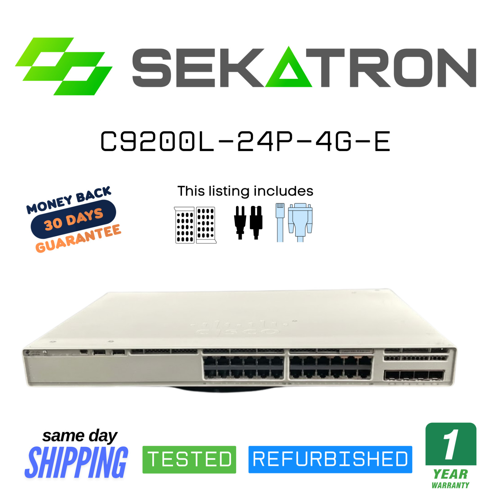 🔀 Cisco C9200L-24P-4G-E • 24x 1G PoE+ • 4x 1G SFP Network Essentials ⚡FastShip