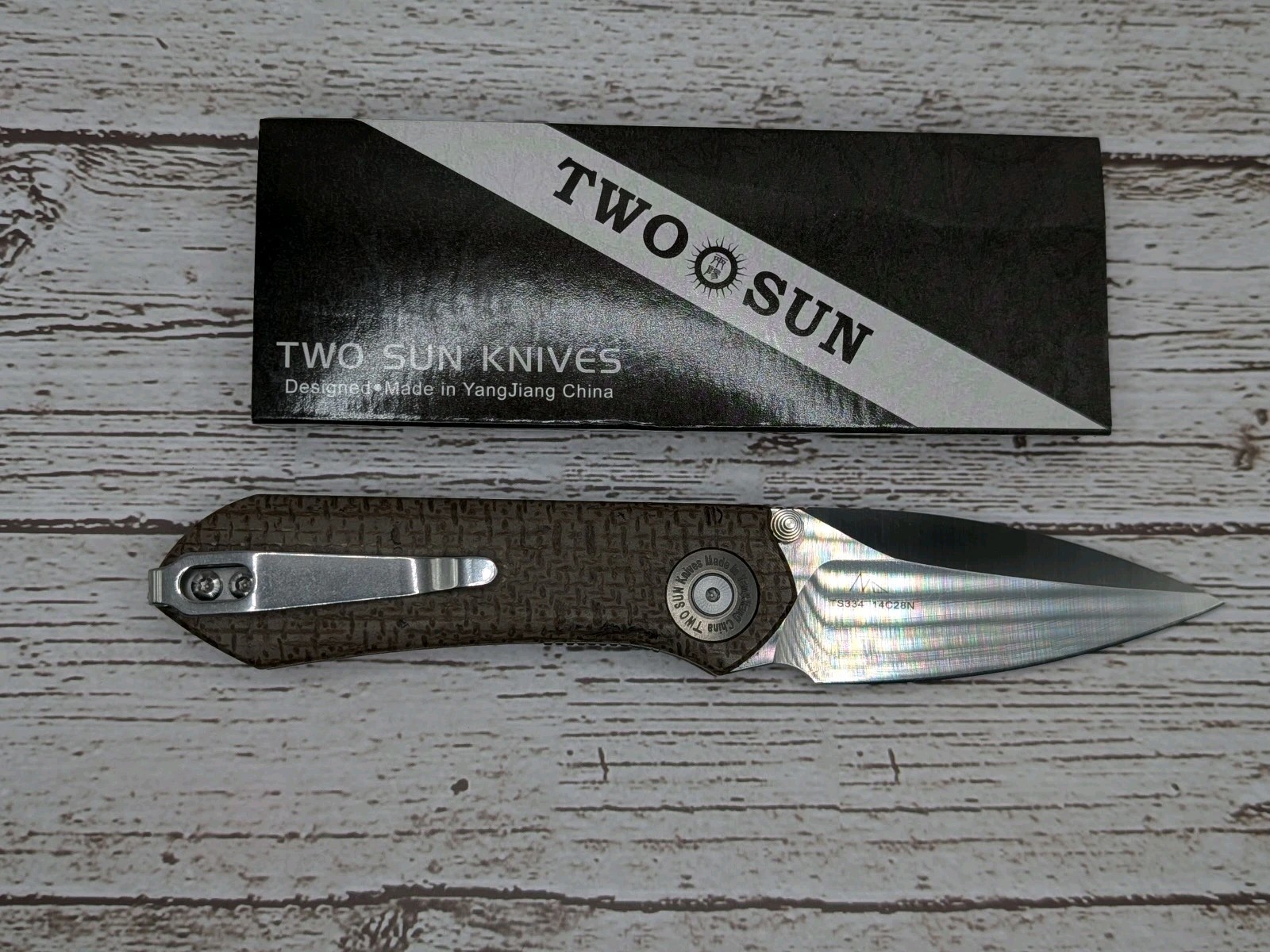 Twosun TS334 Brown Micarta Satin 14c28n