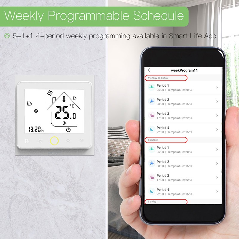 1Pcs ZigBee Smart Thermostat APP Temperature Controller For Alexa Google Home w