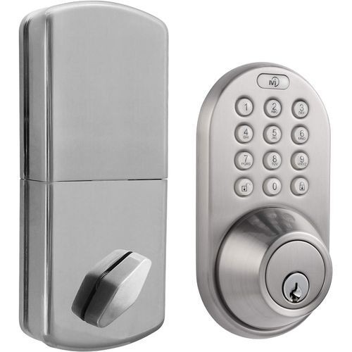 Satin Nickel Single Cylinder Electronic Touch Pad Deadbolt