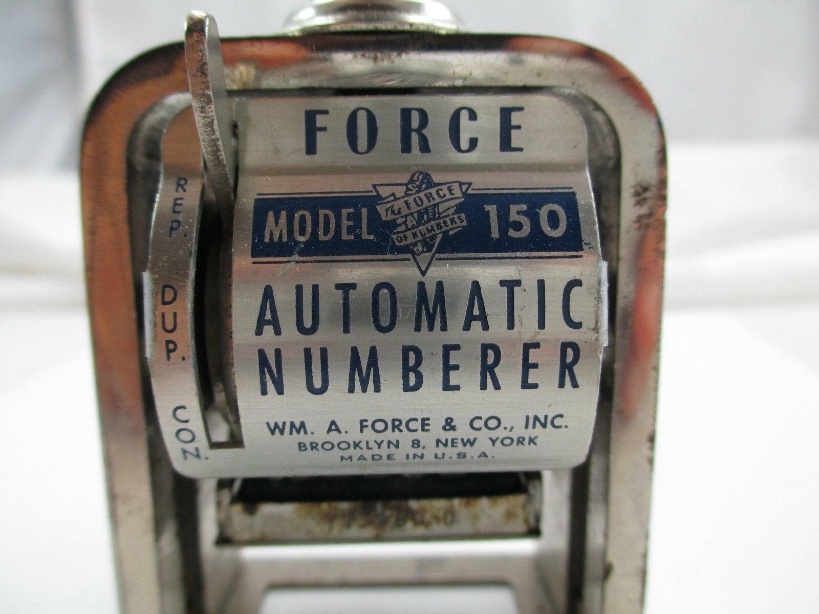 Vintage The Force Model 150 Automatic Numberer Machine Stamp 597E