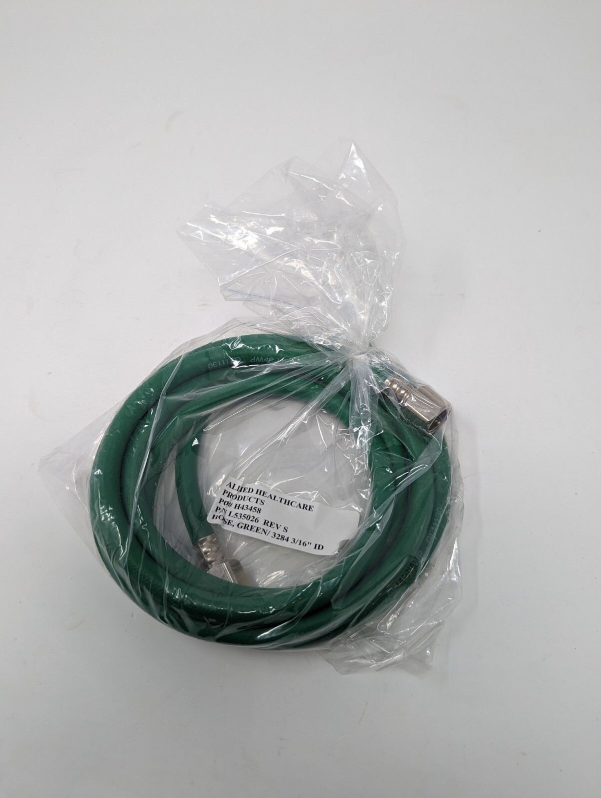 Allied Healthcare L535026 6 Feet Green Oxygen Hose 3/16" Diss Fittings O2
