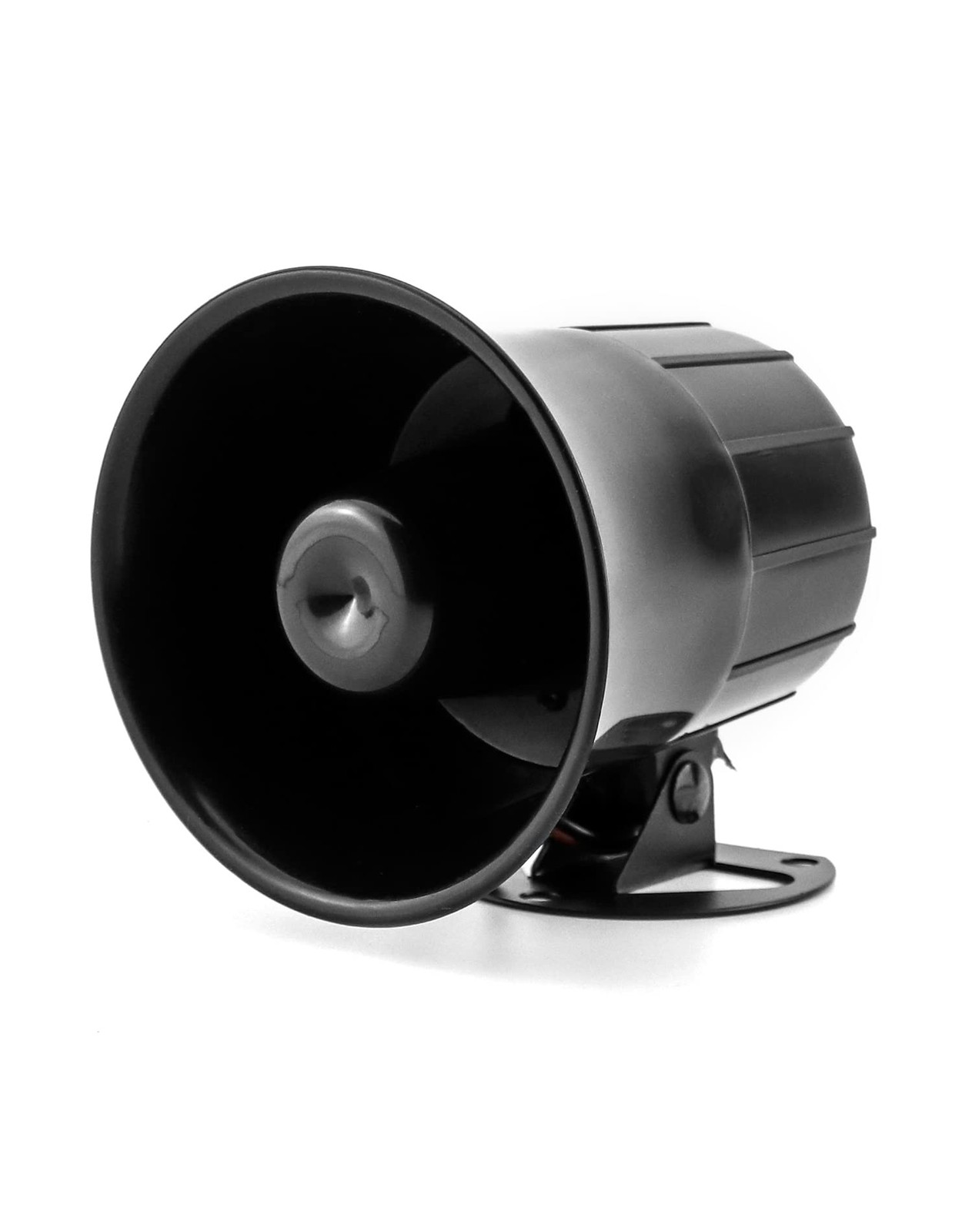 QWORK Electric Siren Horn, DC 12V Security Loud Wired Alarm 1 Pack, Black