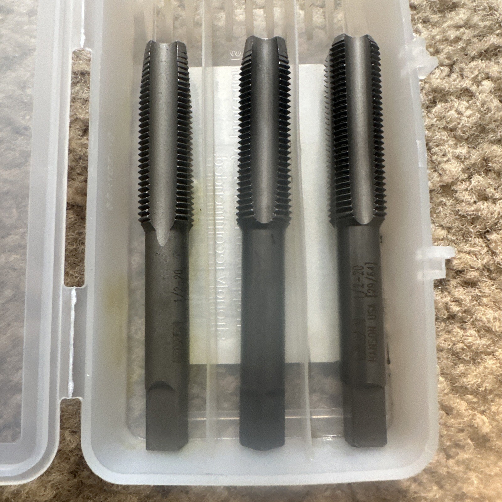 1/4” - 28NF  Carbon Steel Tap Set 3PC Taper Plug & Bottom Made In USA