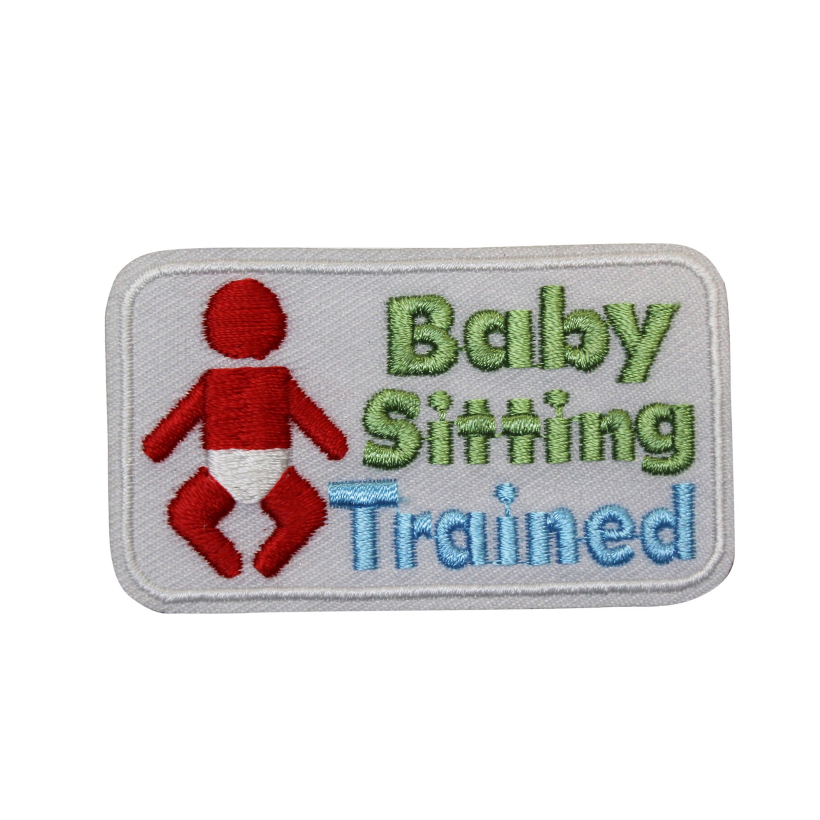 Baby Sitting Trained Embroidered Iron On Patch - Girls Scouts 99-J
