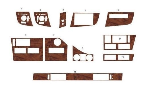For Volvo FH Version 4 trucks 11 pcs Mahogany Sticker Dashboard Trim Kit