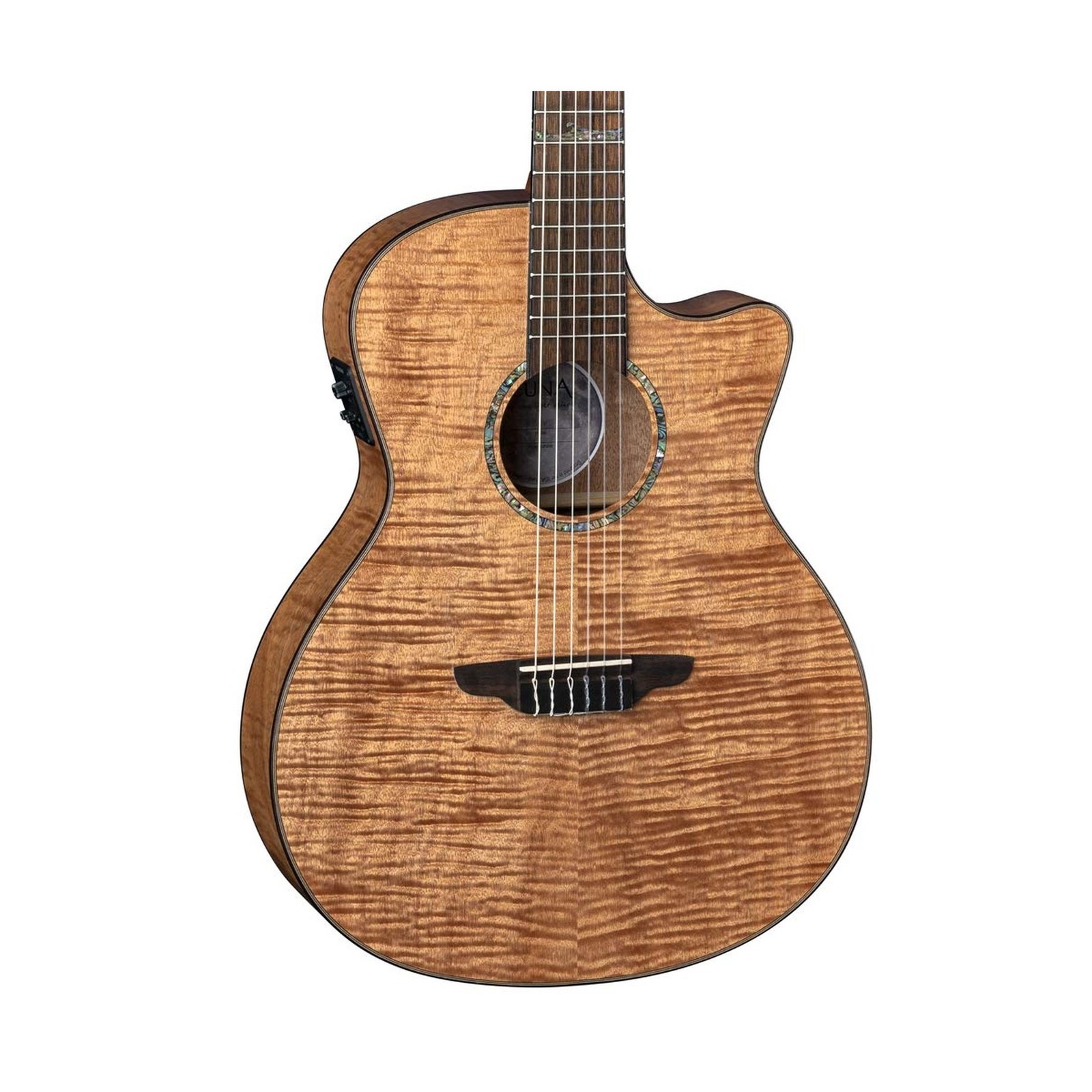 Luna Guitars High Tide Grand Concert Nylon 6 String Acoustic/Electric Guitar,...