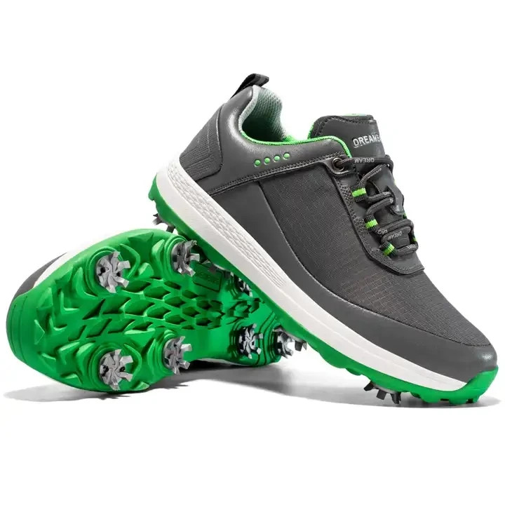 Rubber Outsole Golf Training Shoes Men Outdoor Microfiber Leather Golfing Shoes