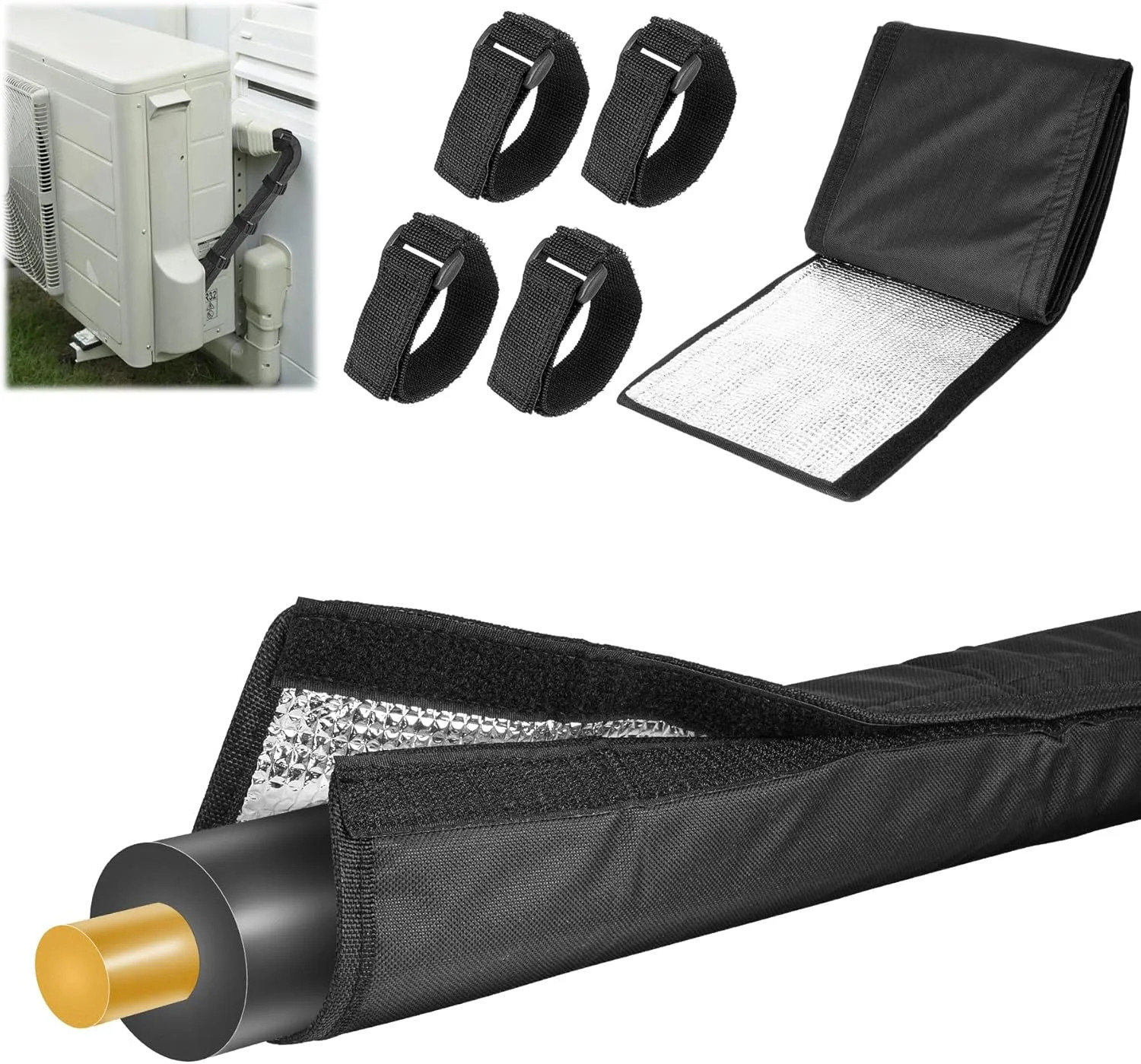 72x10.2 Inch AC Line Insulation Cover Outdoor HVAC Copper Pipe Sleeve
