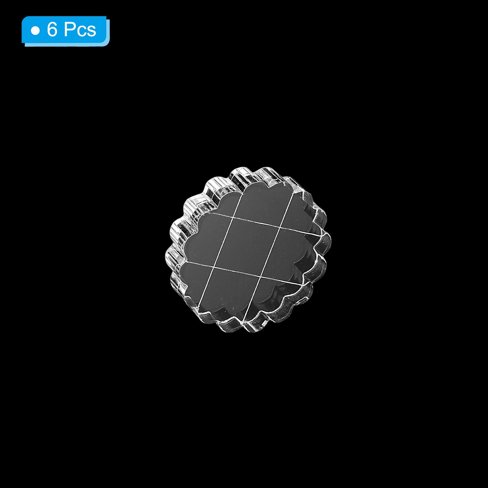 1.4" Acrylic Stamp Block, 6Pcs Stamping Block with Grid Lines Round