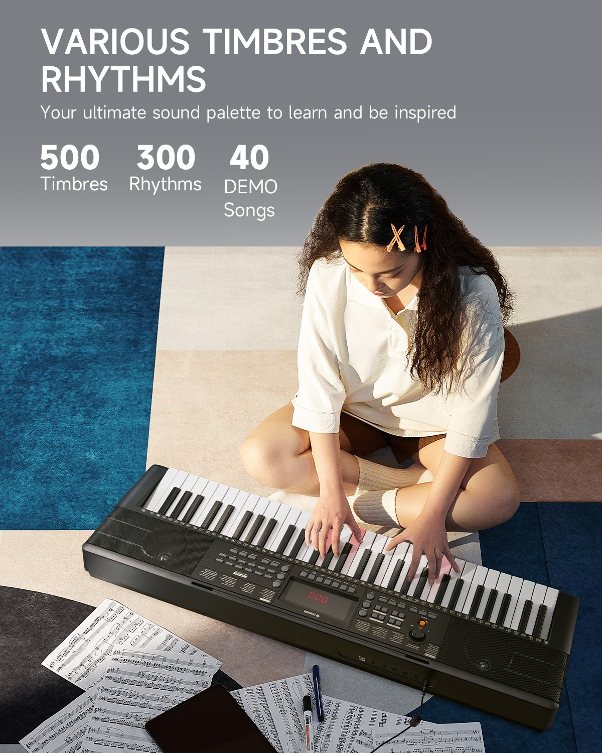 Donner DEK-300 Electronic Keyboard illuminated Lighted Key