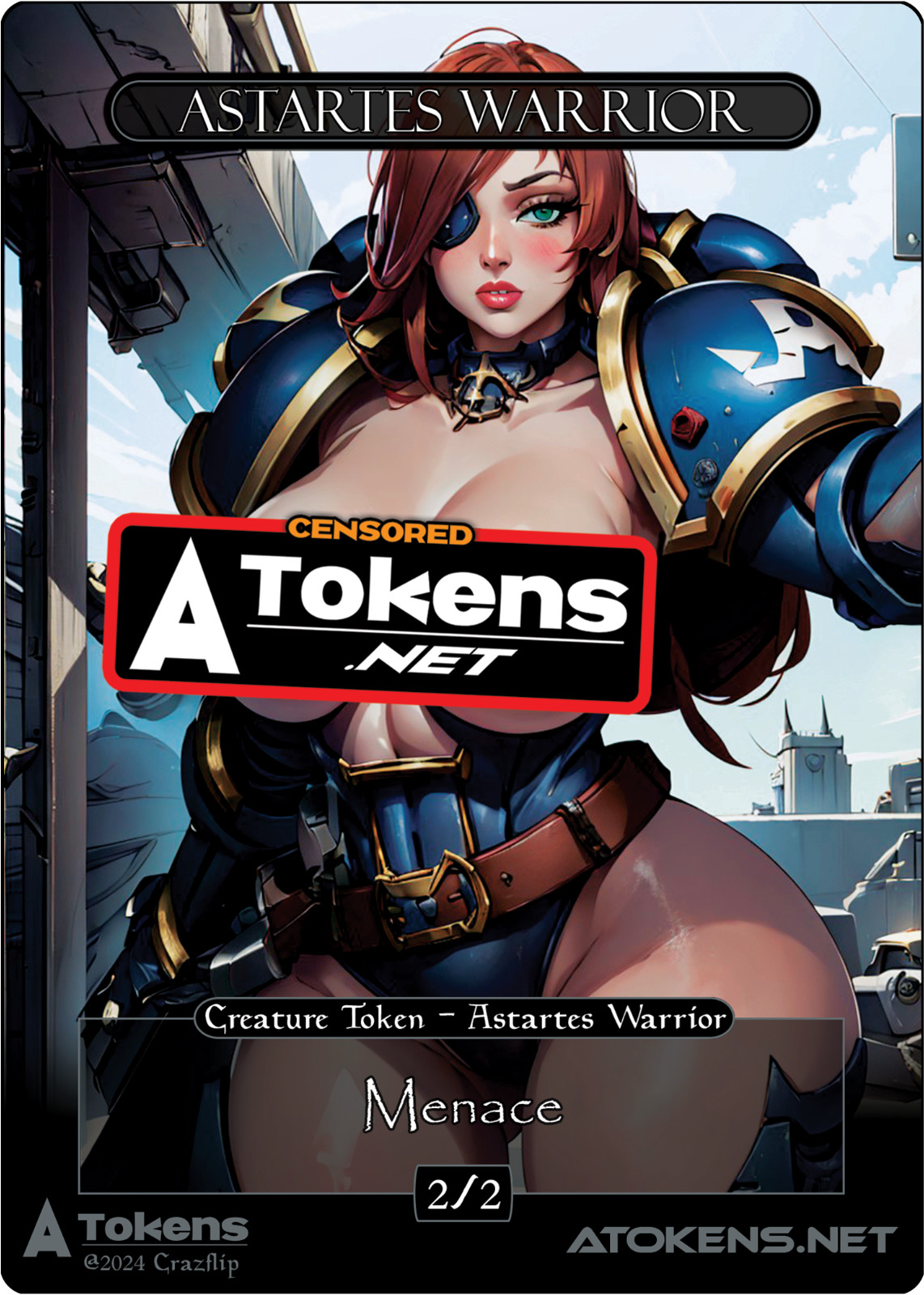 Astartes Token Art Card 2/2 Menace – Black Astartes For MTG *Censored