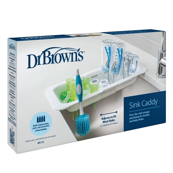 Plastic Adjustable Sink Cleaning Caddy: White, 12" Height, 2 lbs