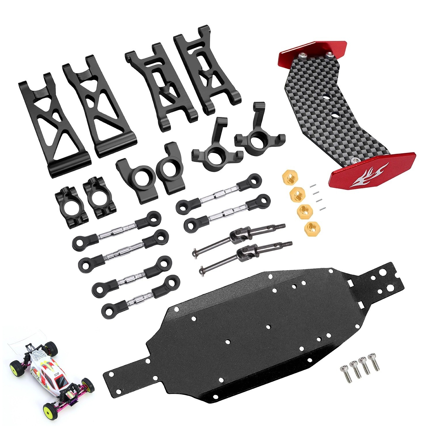 DIY Aluminum RC Car Upgraded Parts For LOSI 1/24 Micro-B 2WD Buggy RTR-LOS00007