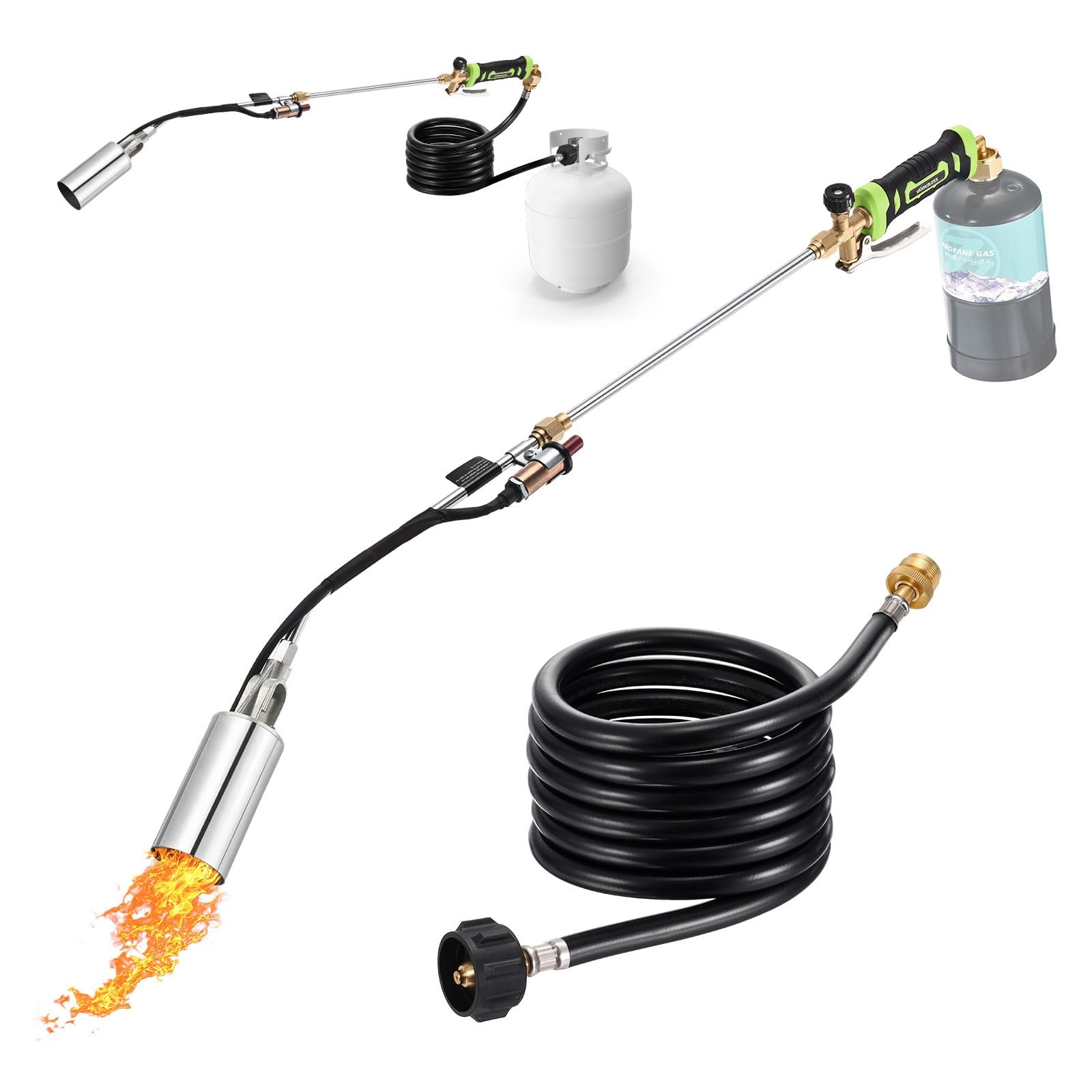 Weed Torch, Propane Torch Weed Burner with 10 ft Hose, 1,800,000 BTU, Flame W...