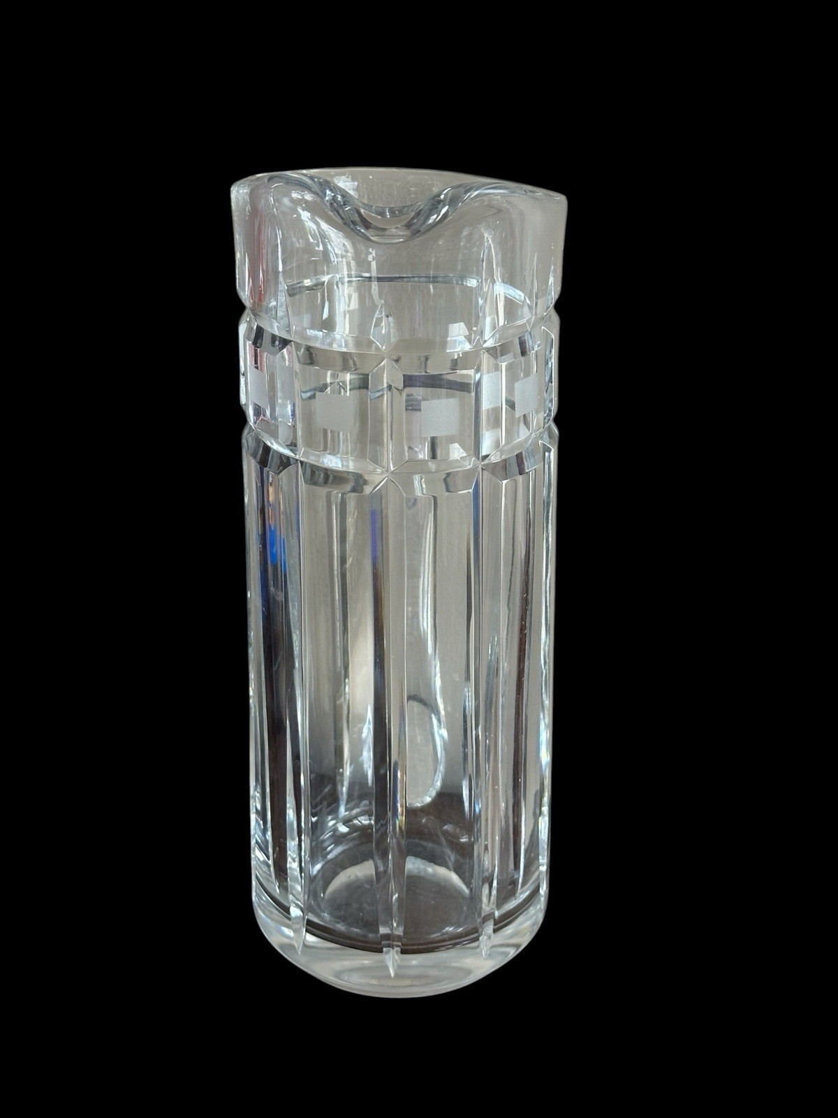 Vintage Crystal Marquis Waterford Quadrata Pattern Martini Pitcher