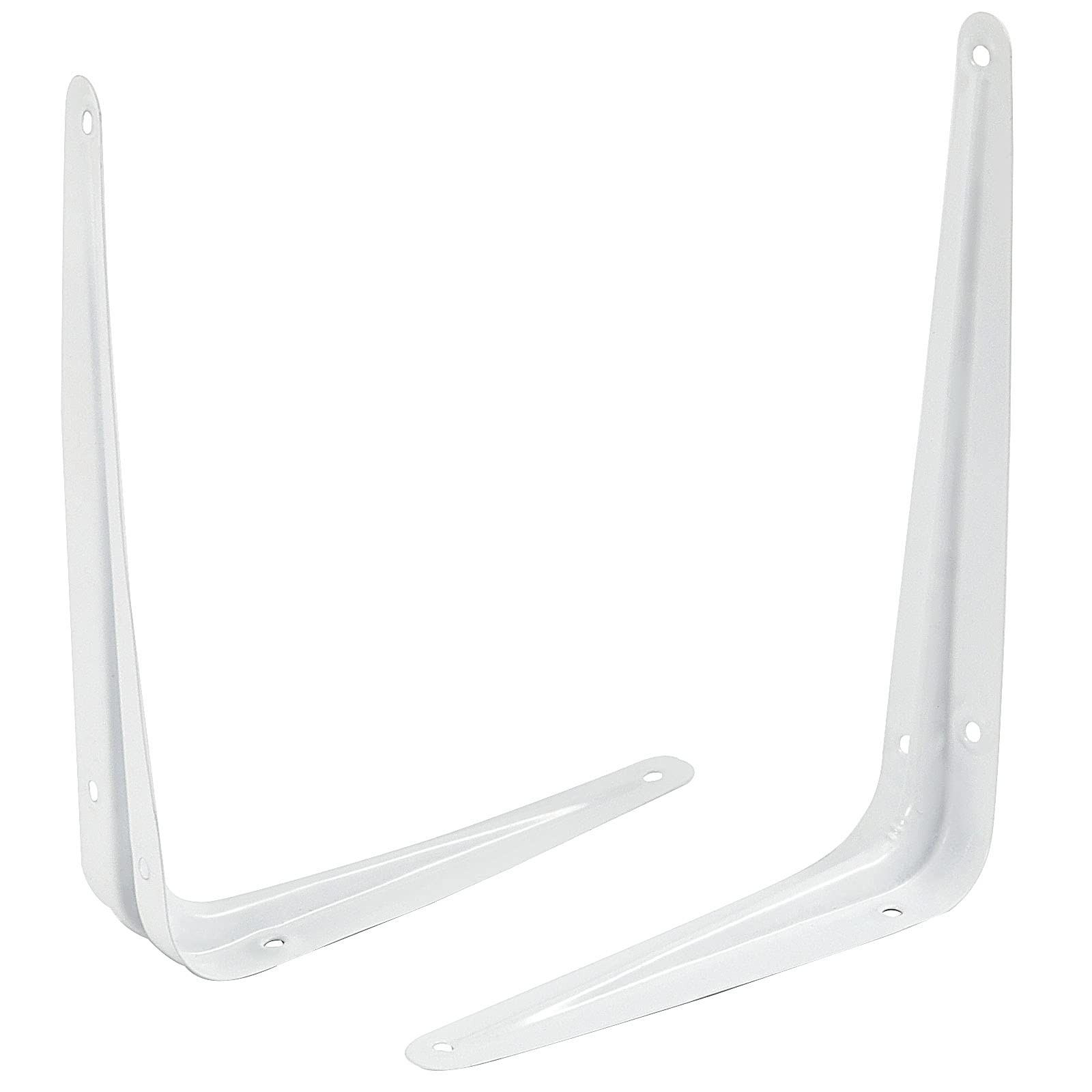 24 PCS 10x12 Inch White Shelf Brackets Heavy Duty L Bracket Angle Hardware