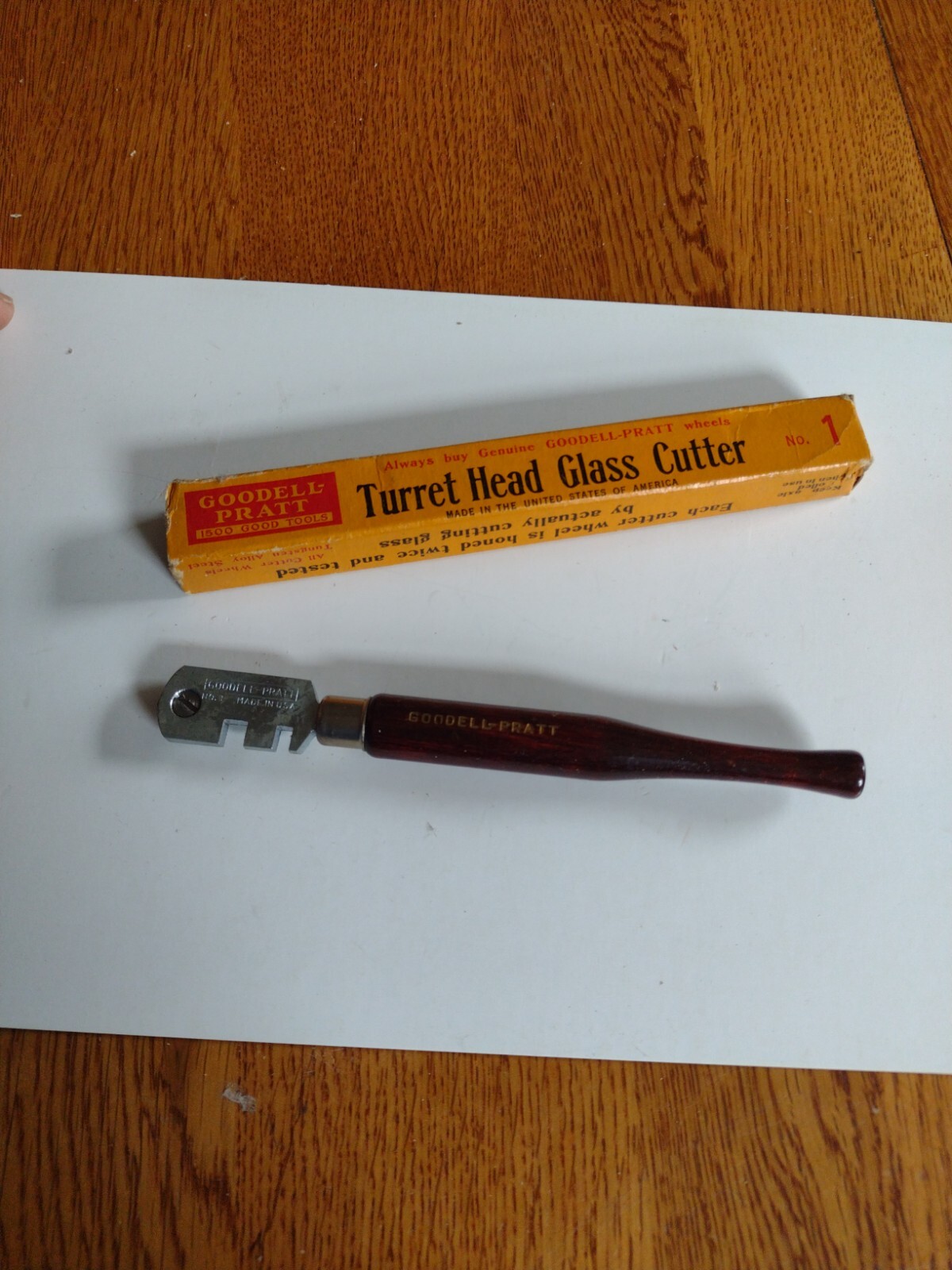 Vintage Goodell-Pratt Turret Head Glass Cutter. No. 1.  in Original Box