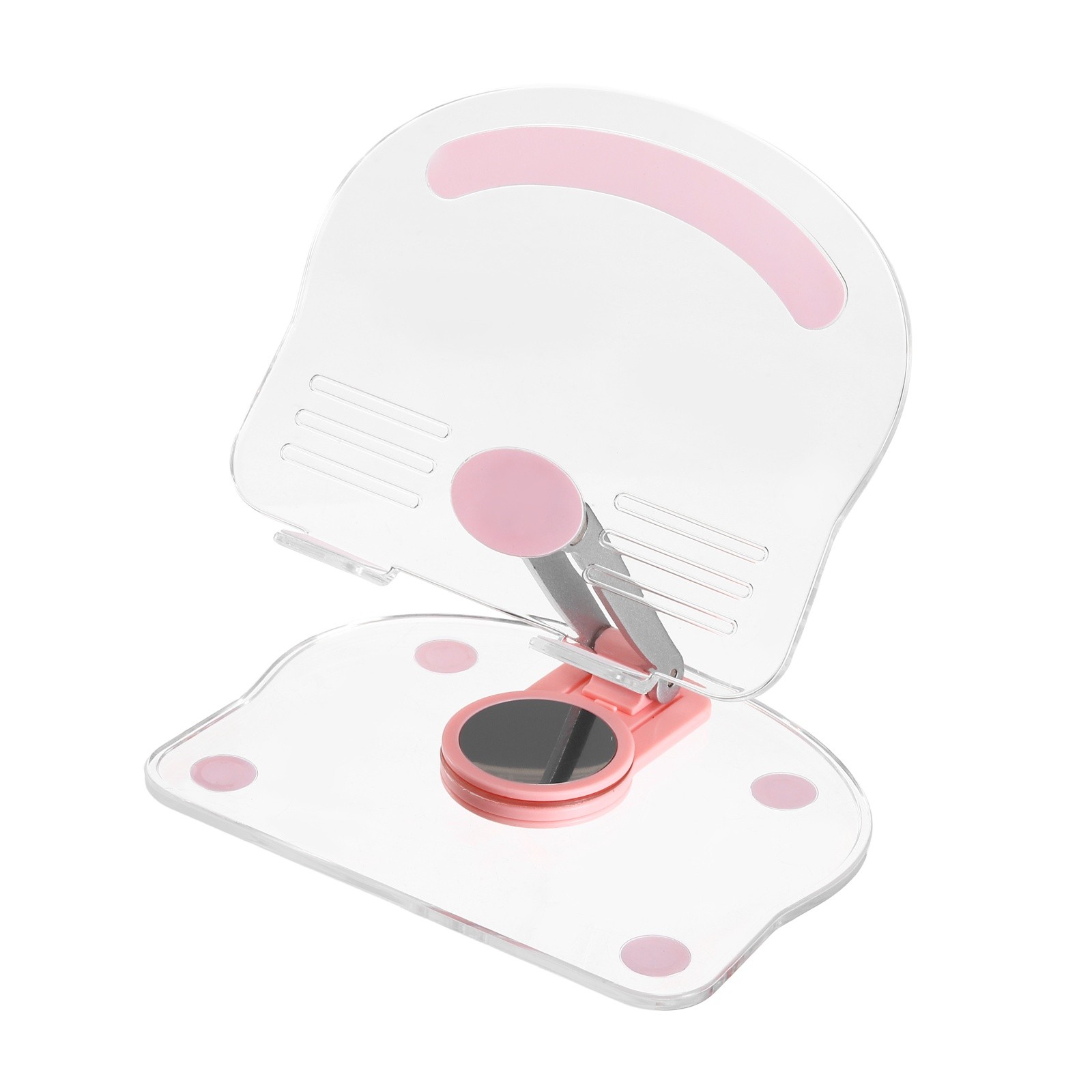 Acrylic Tablet Stand, Acrylic Tablet Holder Adjustable Foldable, Pink