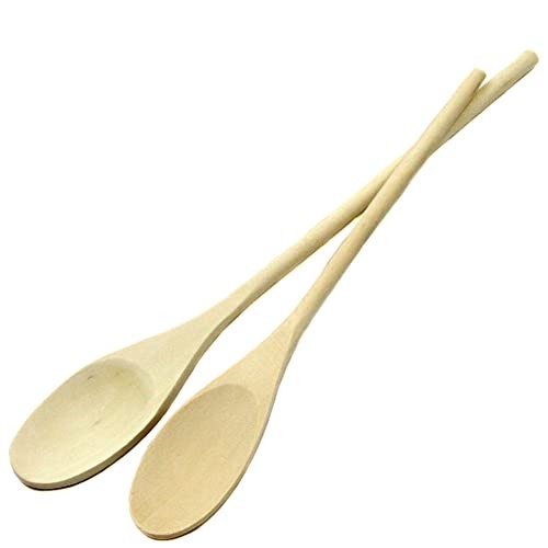 Classic Wooden Spoon Set, 12 and 14 inch 2 piece set Natural Solid Spoon Set