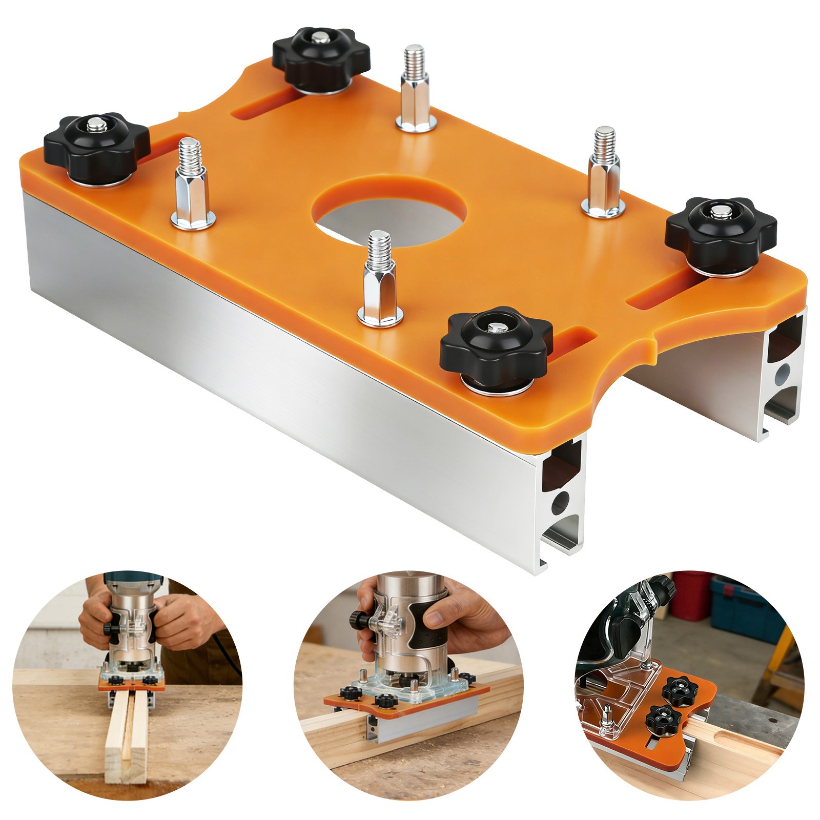 Wood Trimmer Router Base 2 in 1 Compact Palm Slotting Bracket Fits 65mm Trimmer