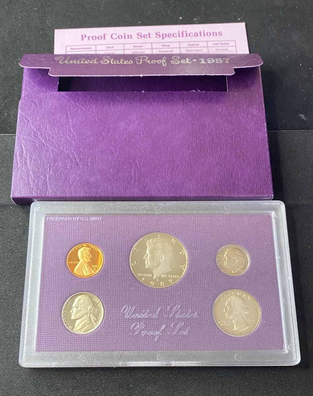 1987-S United States Mint 5 Coin Proof Set OGP Free Shipping