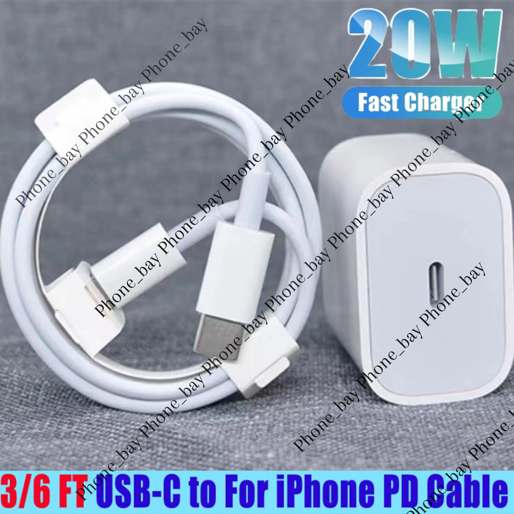 20W USB Type C For iPhone 14/13/12/11 Pro/XR Fast Charger PD Power Adapter Cable