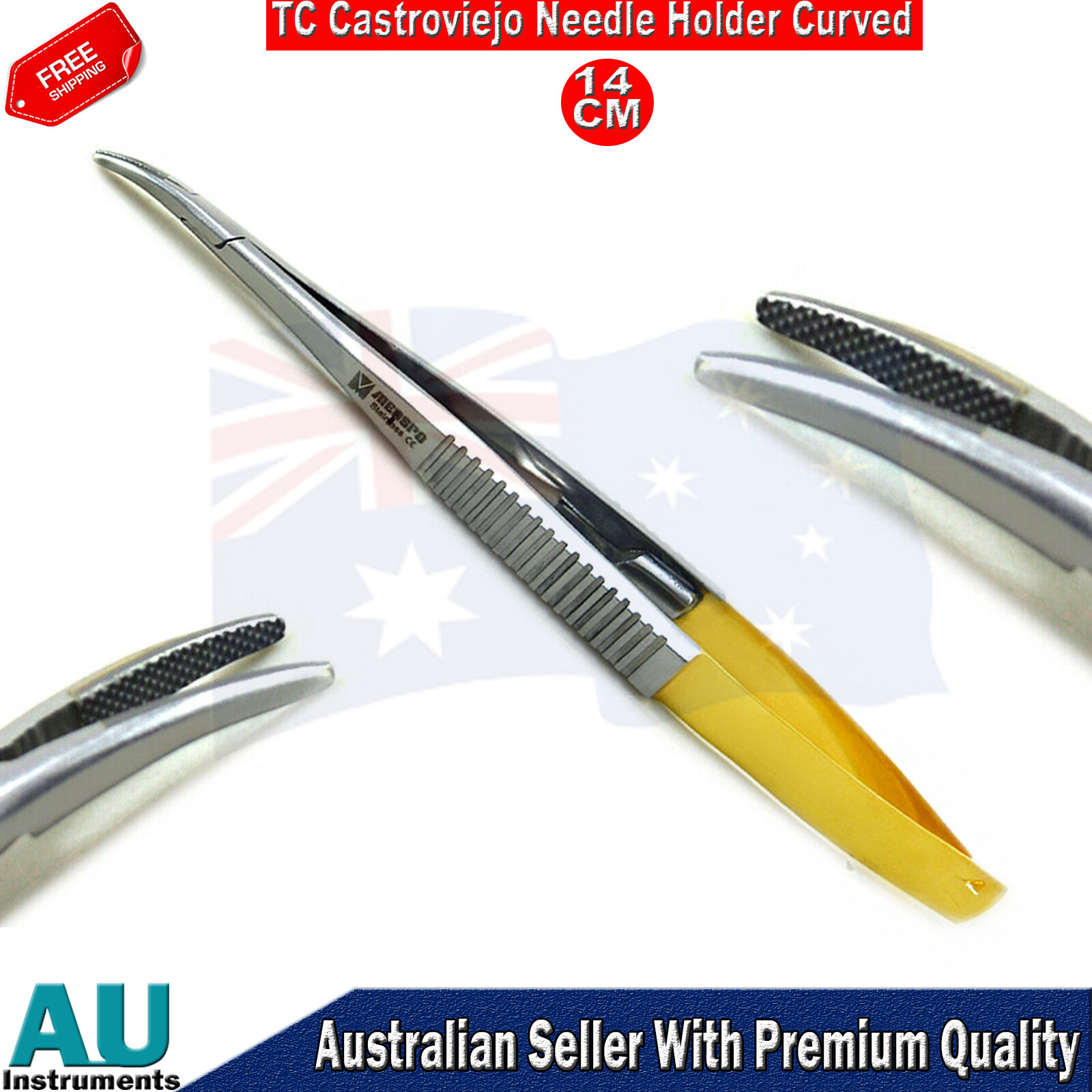 TC Castroviejo Needle Holders 2pcs Set Microsurgical Surgery instruments New CE