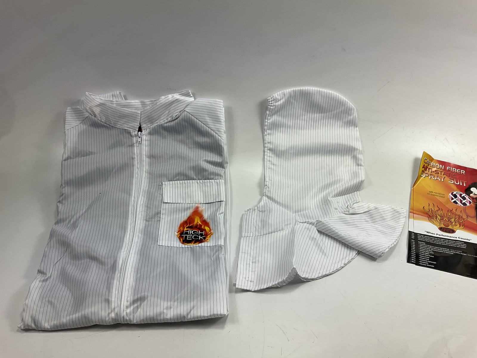 High Teck PS210W Premium Paint Painting Suit, Large, White, 2-Way Zipper