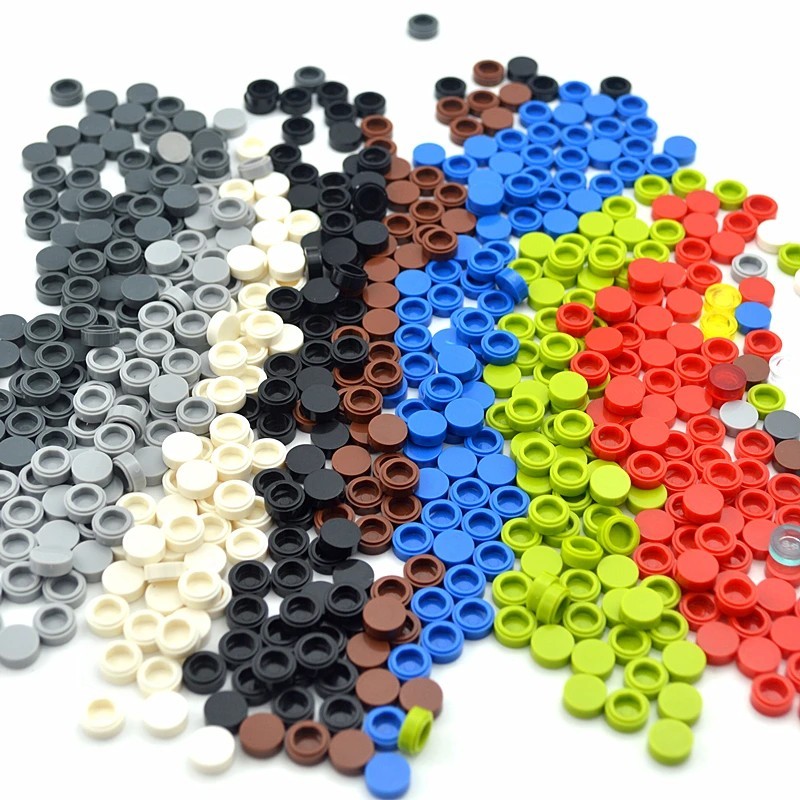 450PCS 1x1 Round Flat Stud Building Blocks Parts 98138 Compatible with LEGO MOC