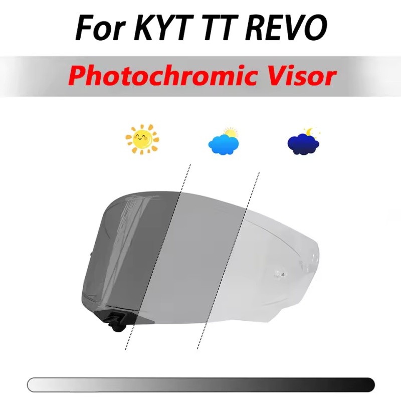 Photochromic Visor Lens Fits For KYT TT Revo Helmet Face Shield Lenses