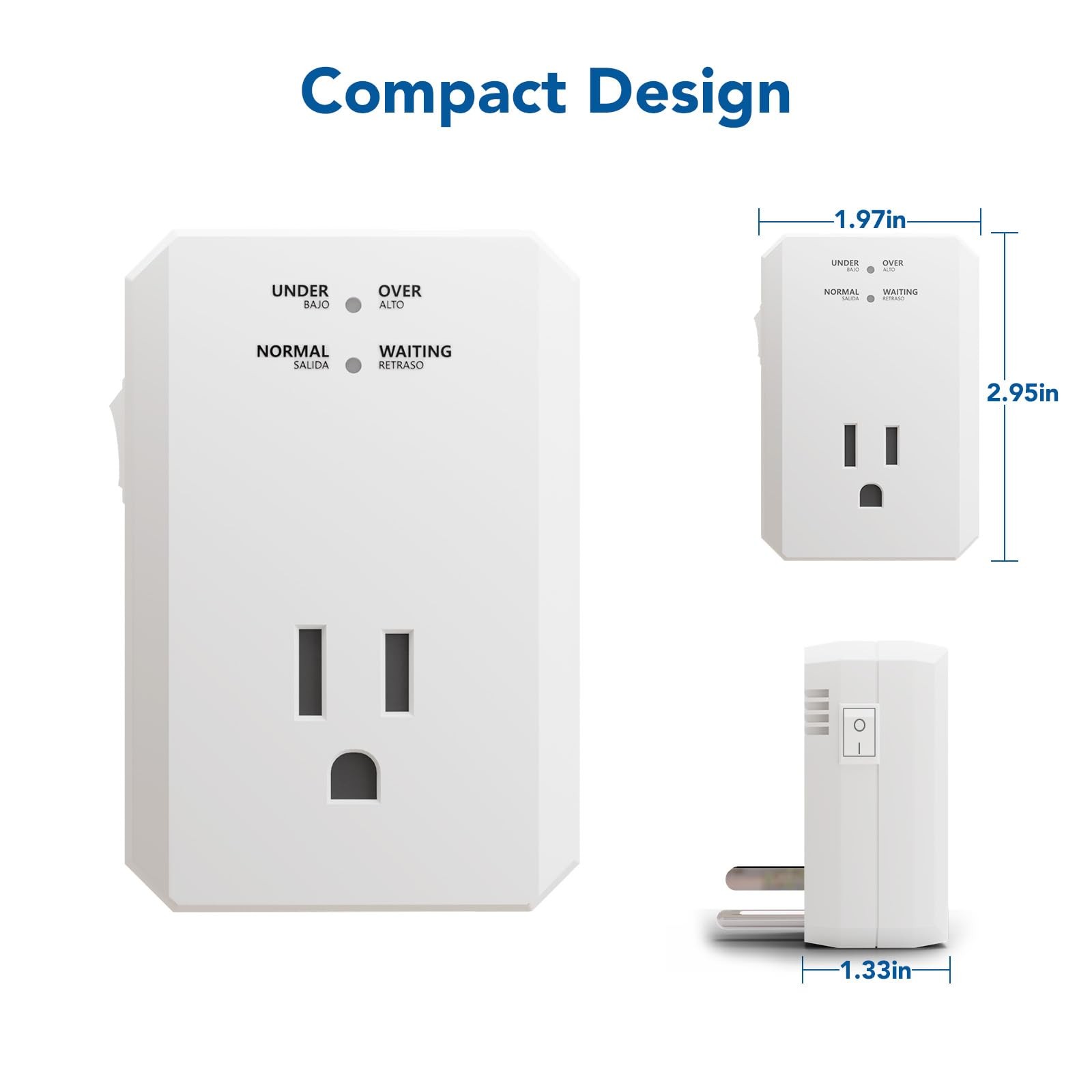 BSEED Single Outlet Surge Protector, Small Protector Wall 120-1 Pack