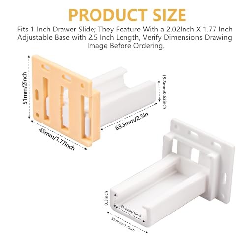 2 Pack Drawer Slide Socket Set, Drawer Track Back Plate, Cabinet Drawer