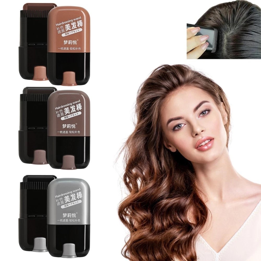 Instant Hair Color Stick With Built-In Comb，Waterproof SweatProof Hair Dye Stick