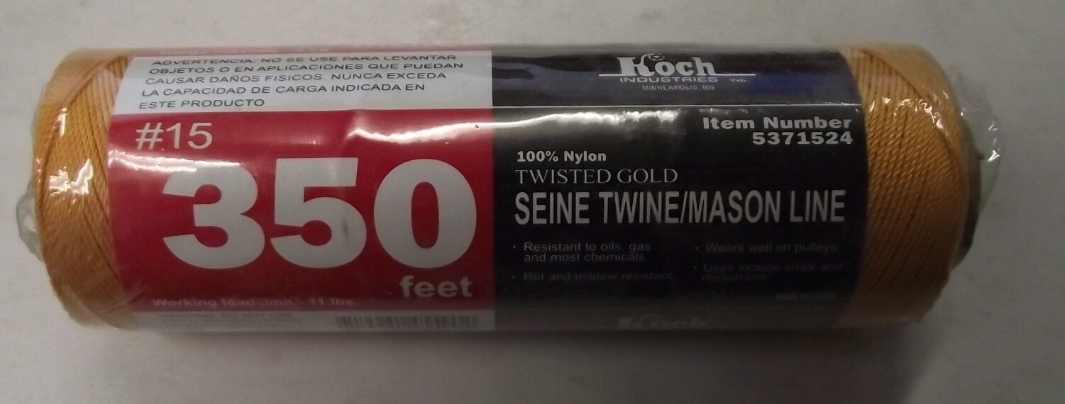 Koch Industries 5371524 Twisted Gold Mason Line #15 By 350 Feet