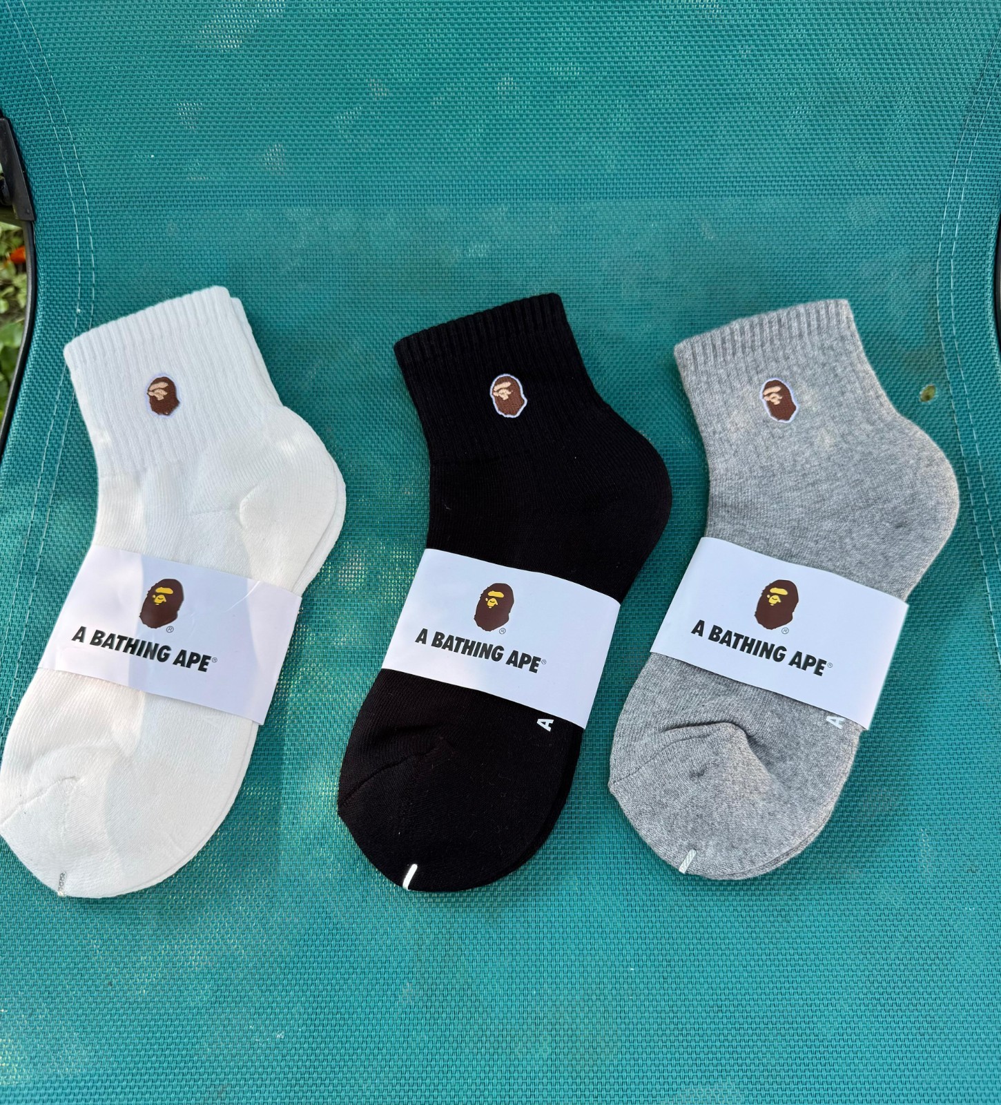 BAPE A Bathing Ape Head Embroidered Crew Socks 1 pack / 3 pack