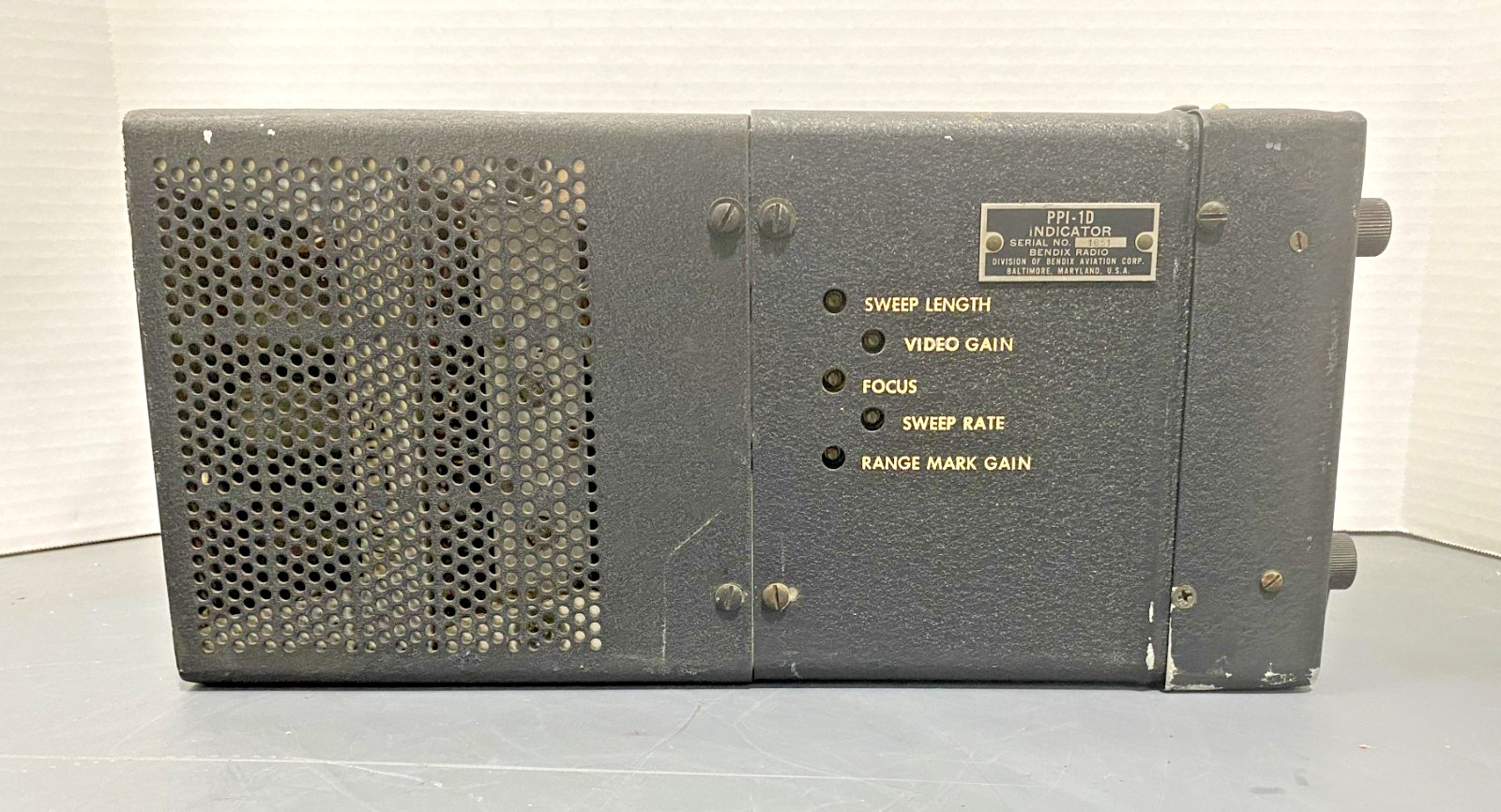 Bendix PPI-1D Vintage Aircraft Plan Position Indicator Radar Display Untested
