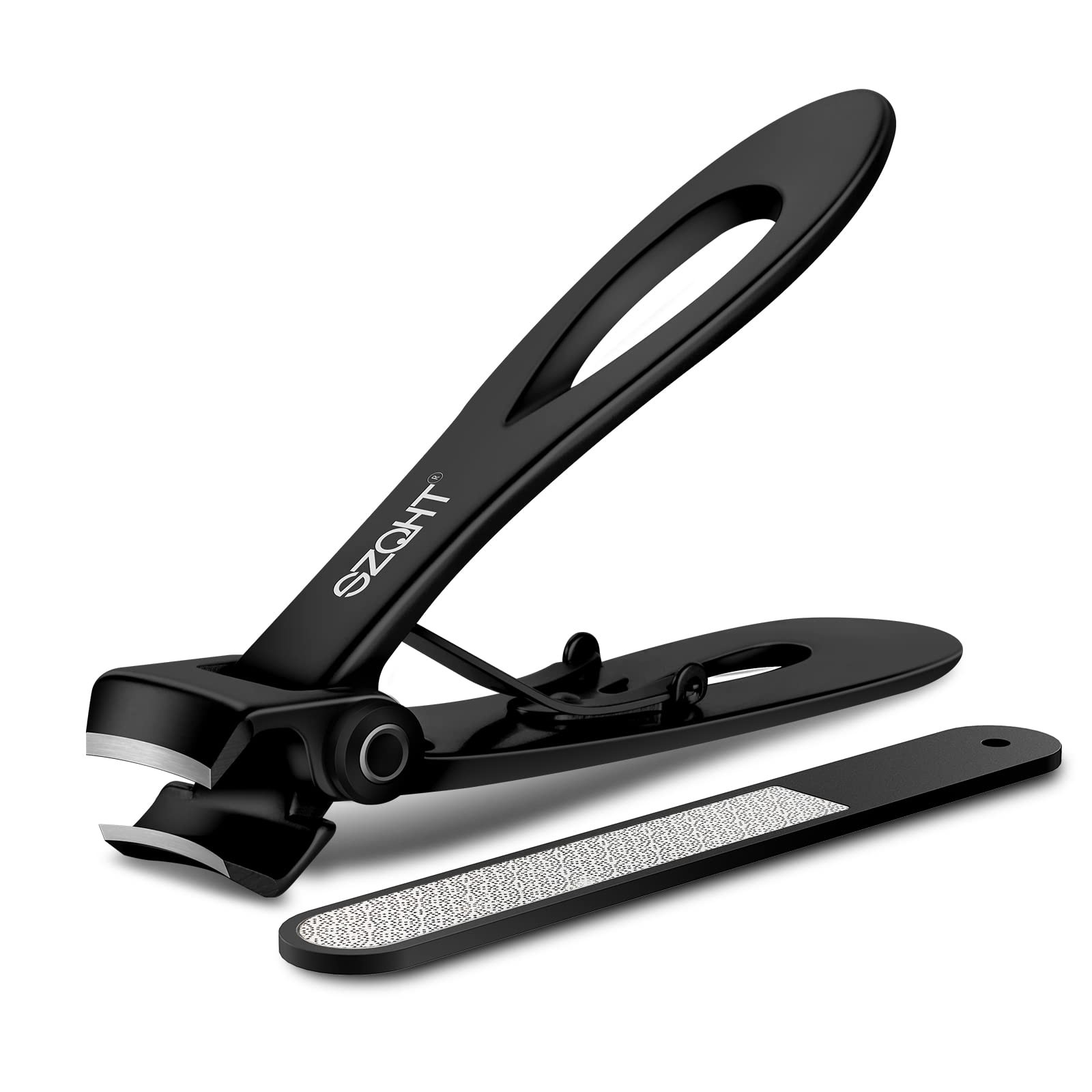 SZQHT Ultra Wide Jaw Opening Nail Clippers Set, Toenail 2 Piece set, Black