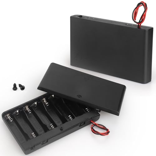 2x 8 AA Battery Holder Case with Switch & Leads