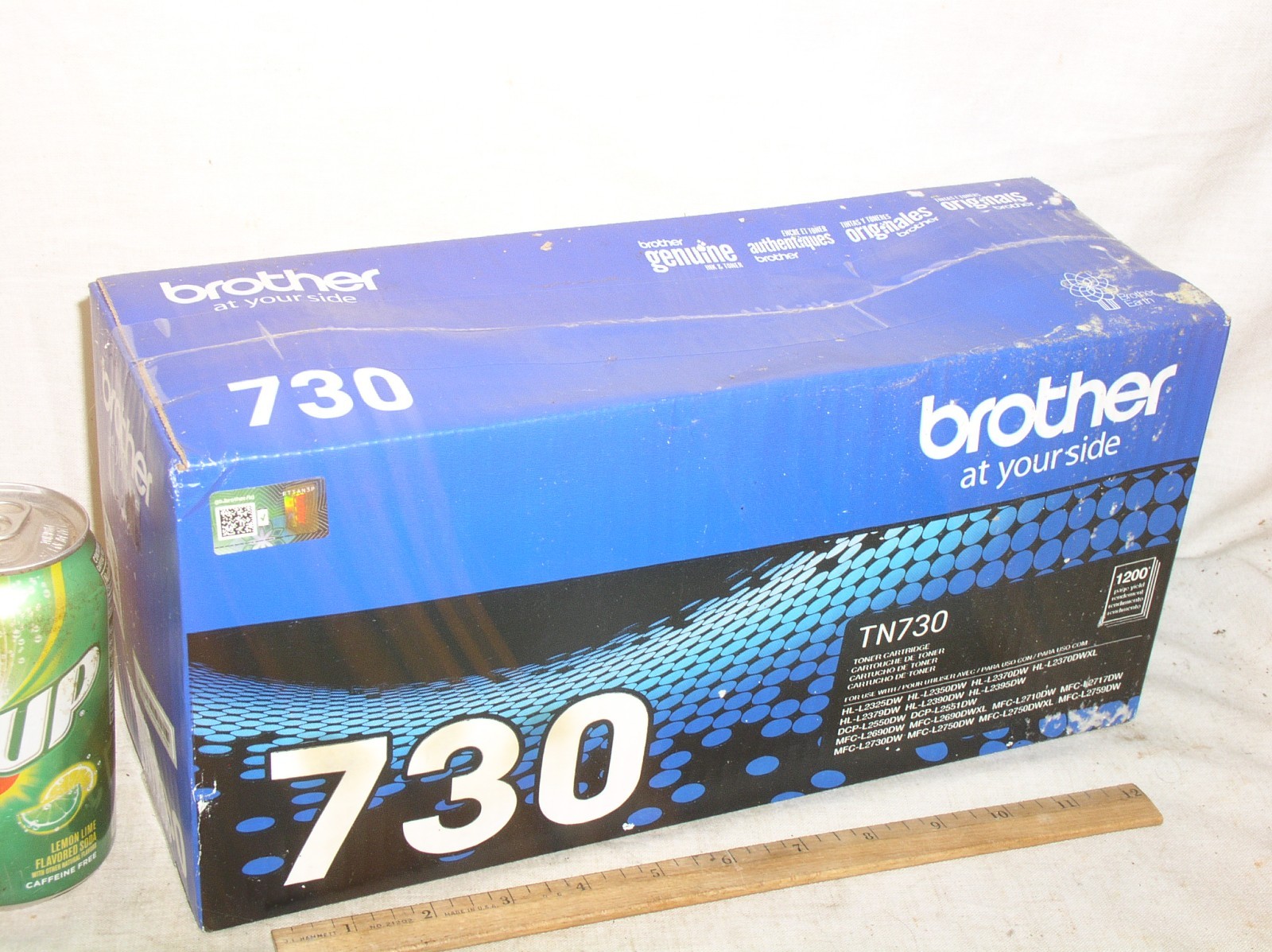 NEW SEALED GENUINE BROTHER TN730 730 BLACK BLK TONER SEALED BAG DAMAGE BOX SAVE$