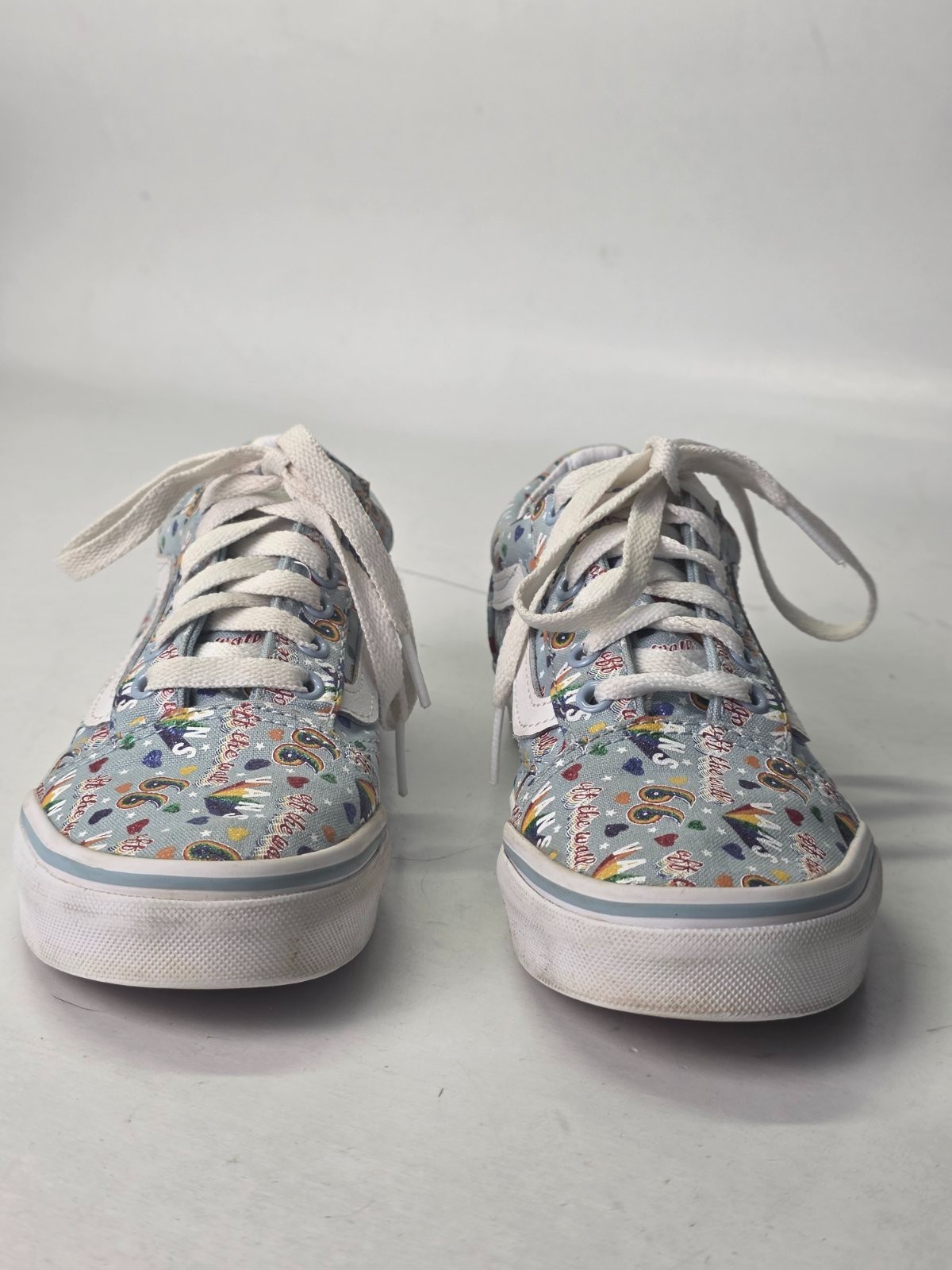 Vans Old Skool Youth Sneakers Size 2.5 Blue White Multicolor Low Top Shoes